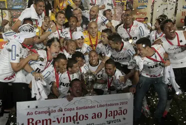 Jogadores comemoram conquista da Libertadores