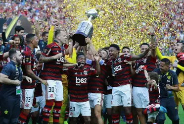 Jogadores do Flamengo comemoram conquista da Libertadores em 2019