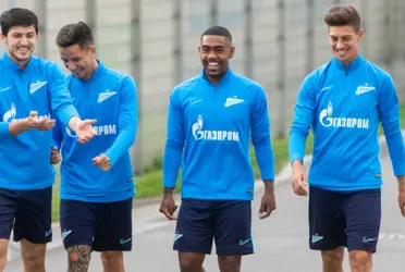 Jogadores do Zenit durante treino