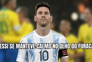 Lionel Messi tentou se manter fora da confusão