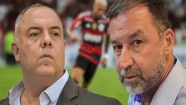 Augusto Melo, com Marcos Braz ao fundo