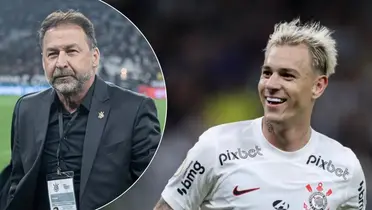 Augusto Melo, presidente do Corinthians, e Róger Guedes, ex-atacante do Corinthians