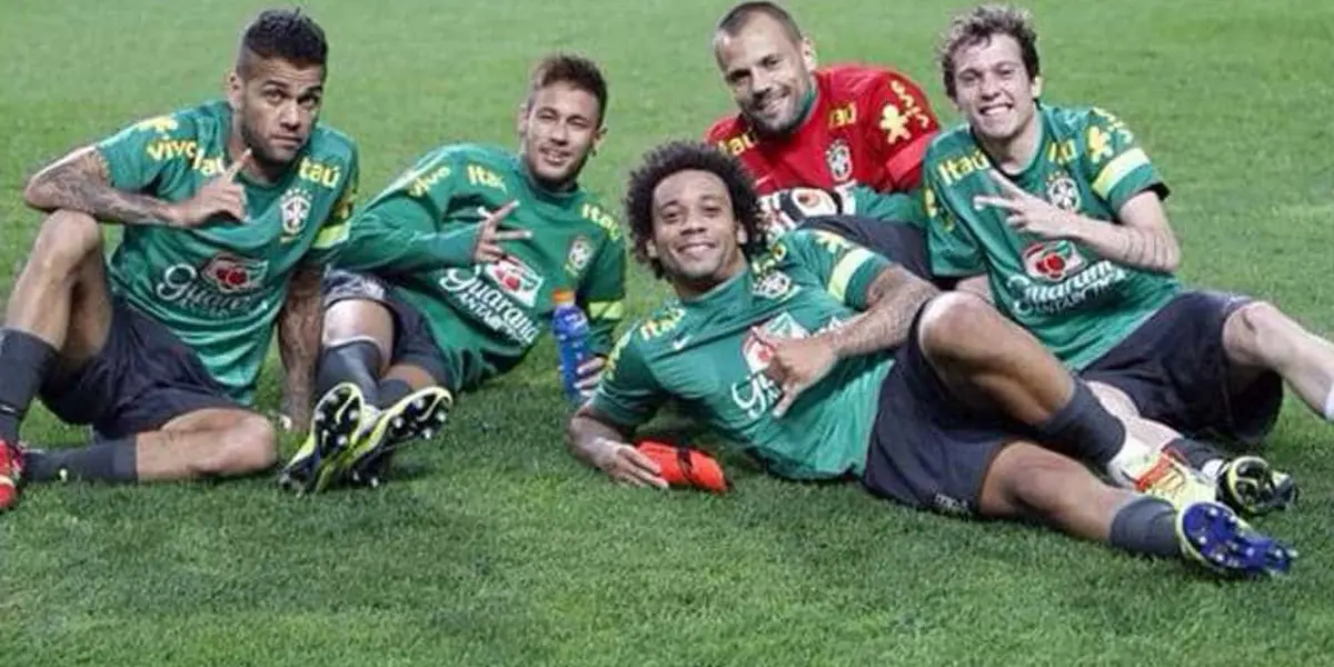 Brasil durante treino da Copa do Mundo 2014