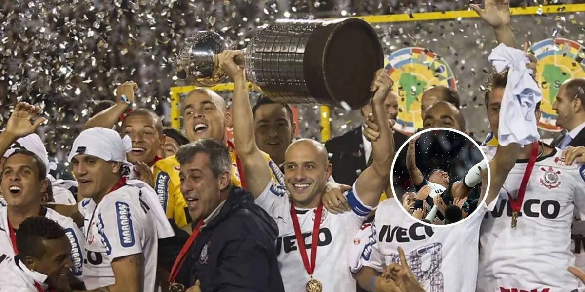 Comemoração do Corinthians ao ganhar a Libertadores 2012