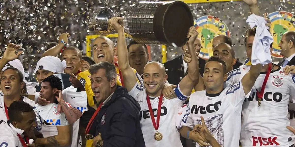 Corinthians em comemoração do título da Libertadores