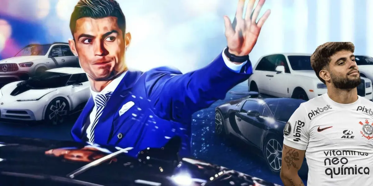 CR7 ostenta carros com Yuri Alberto ao lado