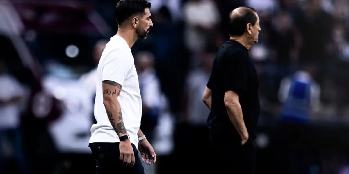 Emiliani Díaz, auxiliar técnico do Corinthians, e Ramón Díaz, técnico do Corinthians. Foto: Instagram