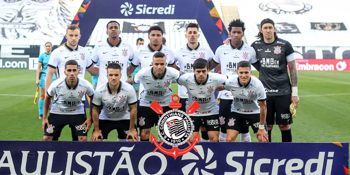 Equipe do Corinthians em partida do Paulistão