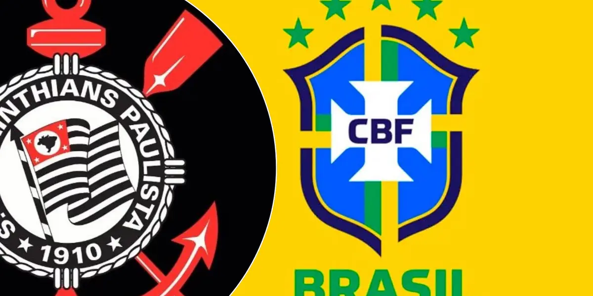 Escudo do Corinthians e ao lado o logo da CBF
