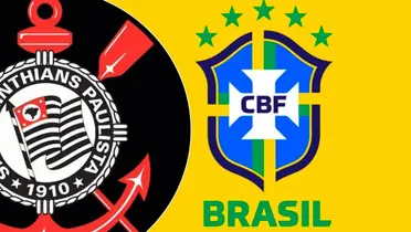 Escudo do Corinthians e ao lado o logo da CBF