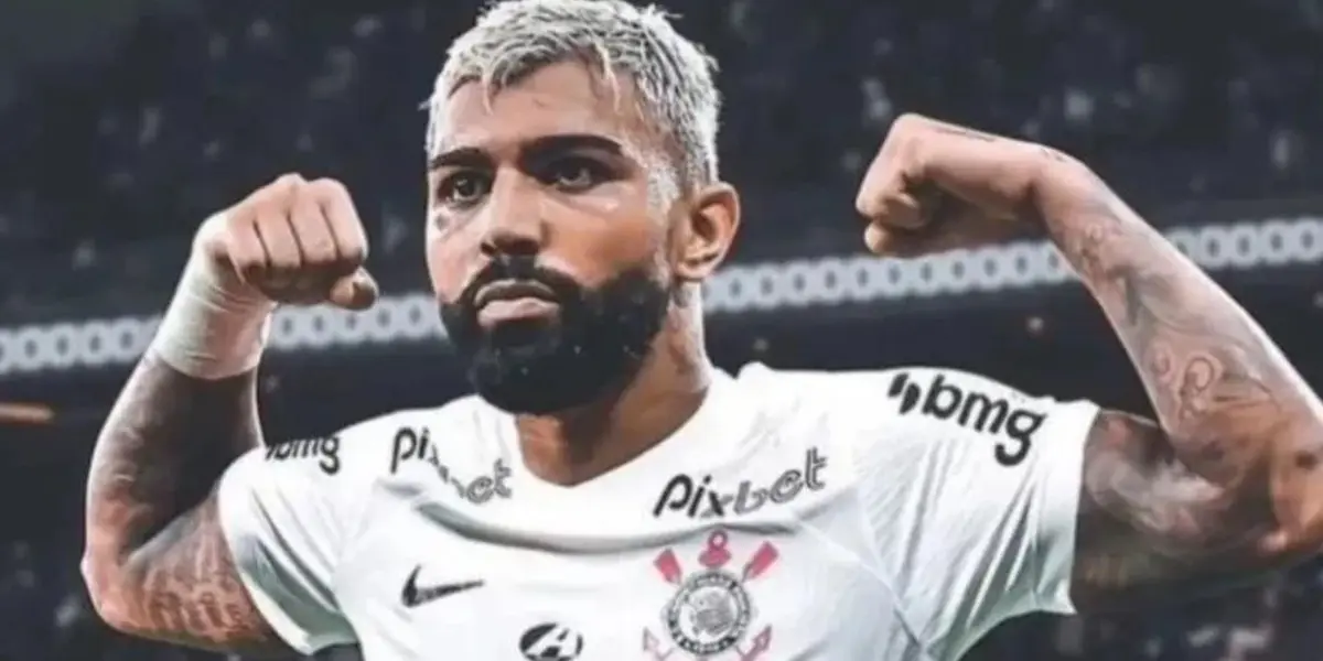 Gabigol em montagem com a camisa do Corinthians