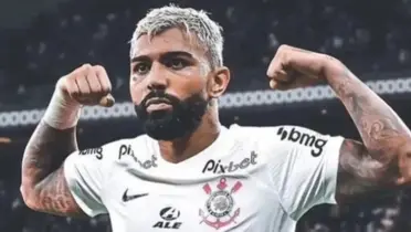 Gabigol em montagem pelo Timão