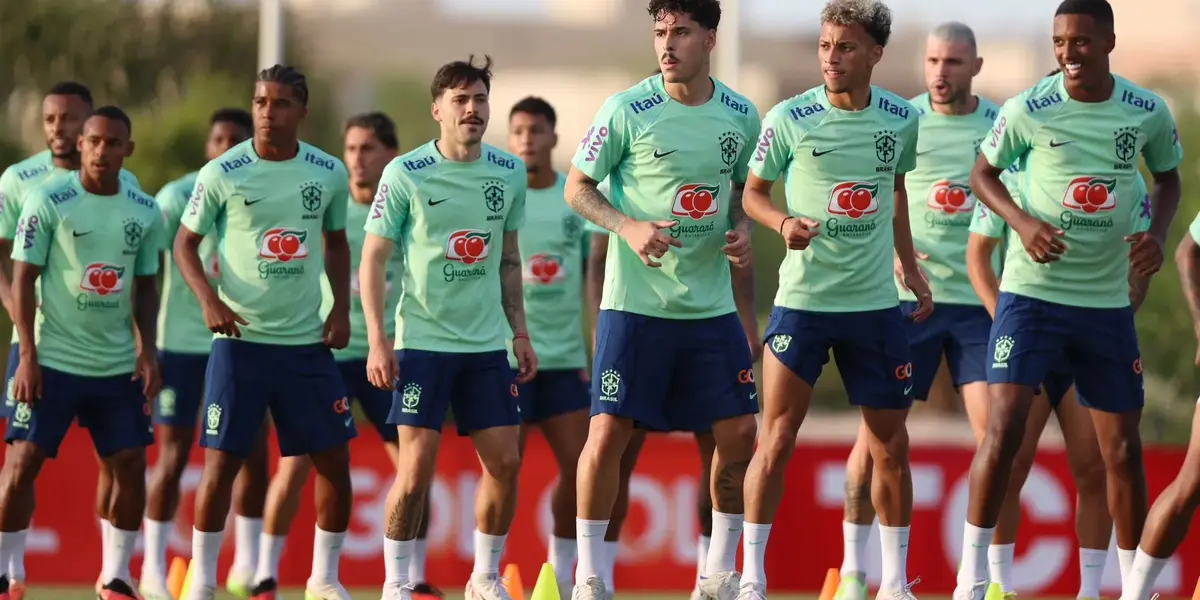 Jogadores da seleção brasileira sub-23 em treinamento