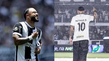 Memphis Depay, atacante do Corinthians, e Neymar, atacante do Santos