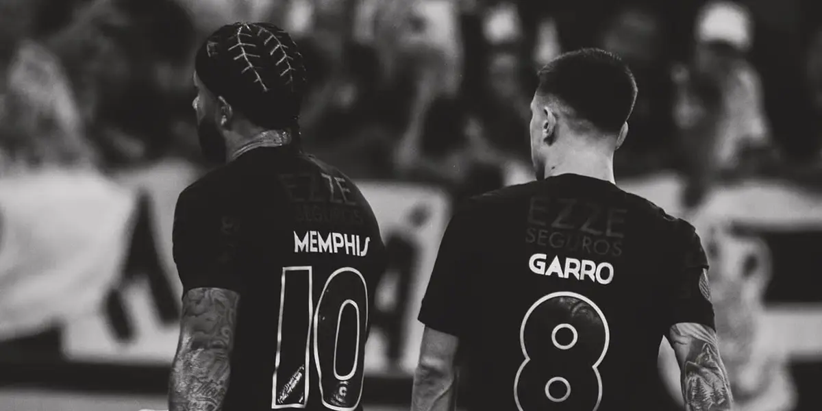 Memphis Depay, atacante do Corinthians, e Rodrigo Garro, meio-campista do Corinthians. Foto: Instagram