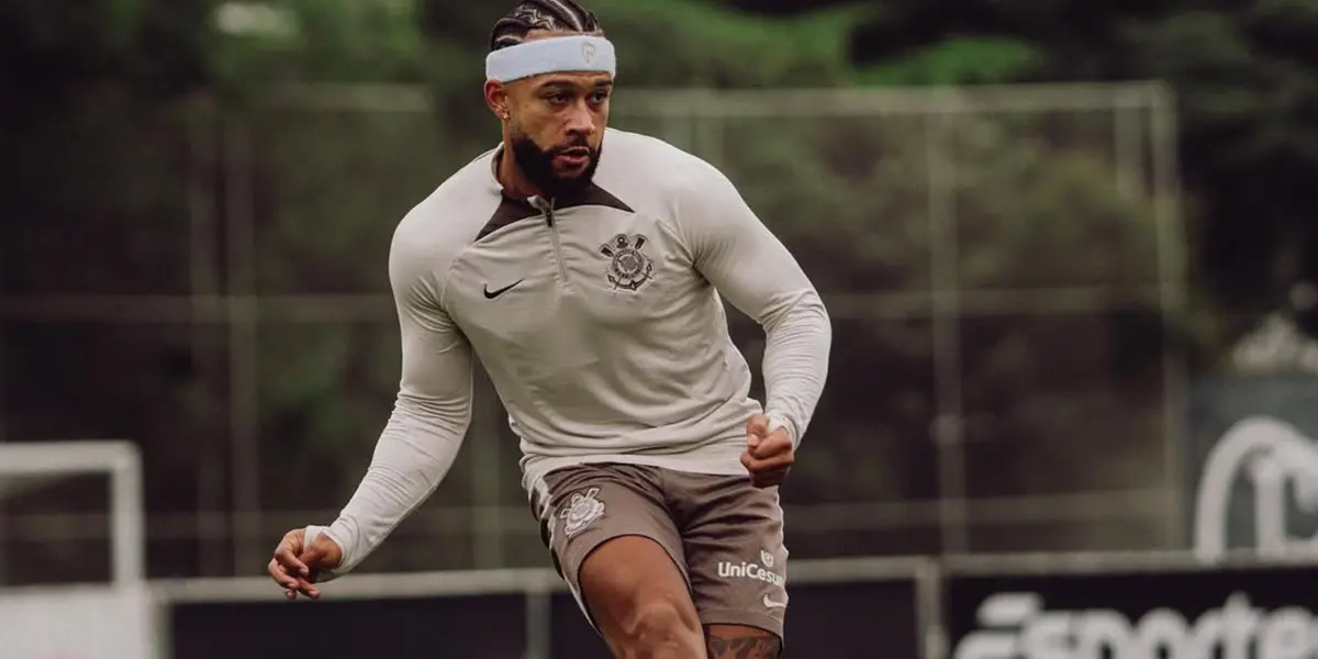 Memphis Depay em treino no CT do Corinthians. Foto: Instagram