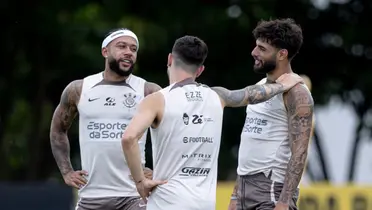 Memphis Depay, Rodrigo Garro e Yuri Alberto. Foto: Instagram