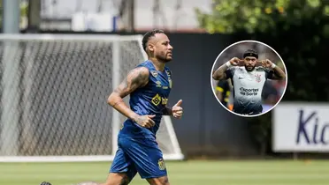 Neymar, atacante do Santos, e Memphis Depay, atacante do Corinthians