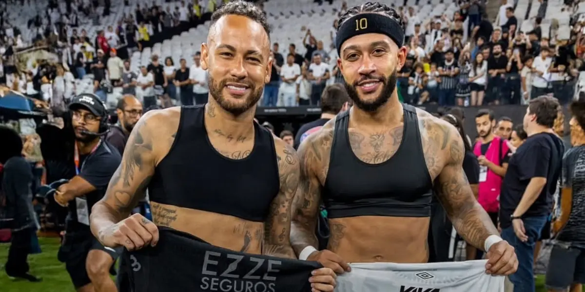 Neymar, atacante do Santos, e Memphis Depay, atacante o Corinthians. Foto: Instagram