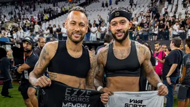 Neymar, atacante do Santos, e Memphis Depay, atacante o Corinthians. Foto: Instagram