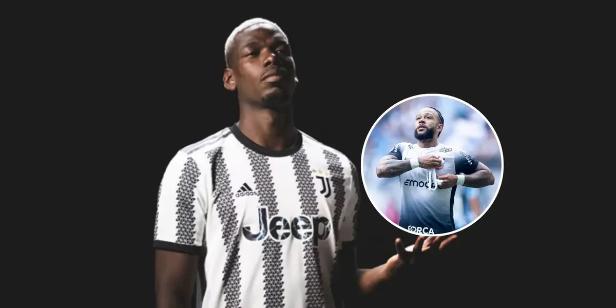 Paul Pogba e ao lado Memphis Depay