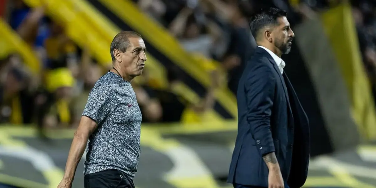 Ramón Diaz, técnico do Corinthians, e ao seu lado Emiliano Diaz. Foto: Instagram
