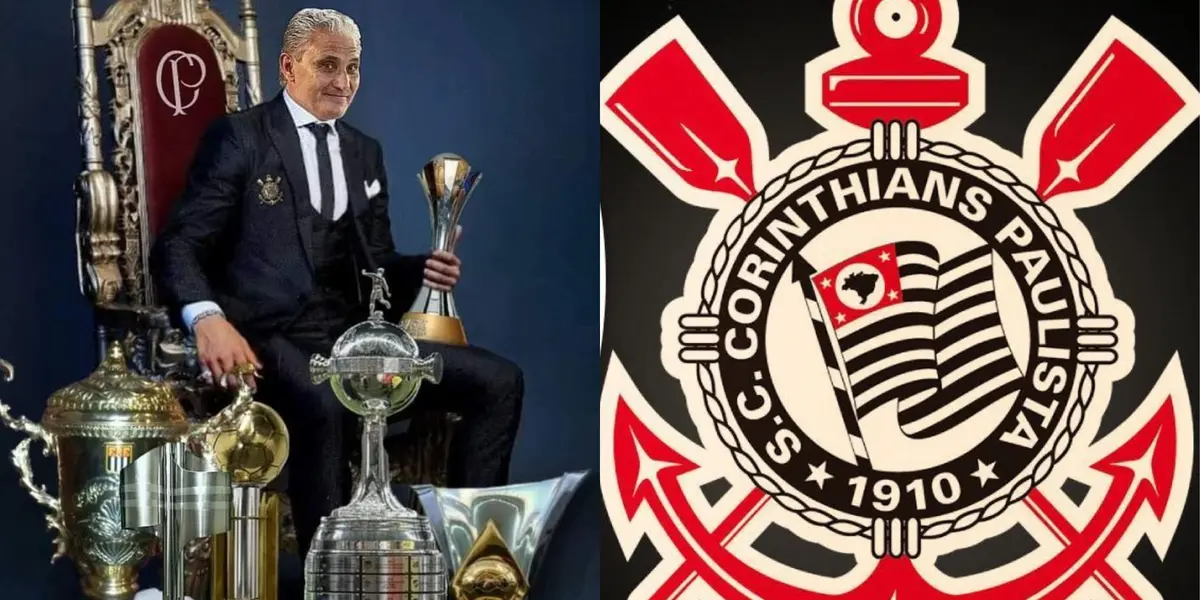 Tite em montagem com Timão em destaque