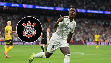 Vini Jr comemorando gol pelo Real Madrid