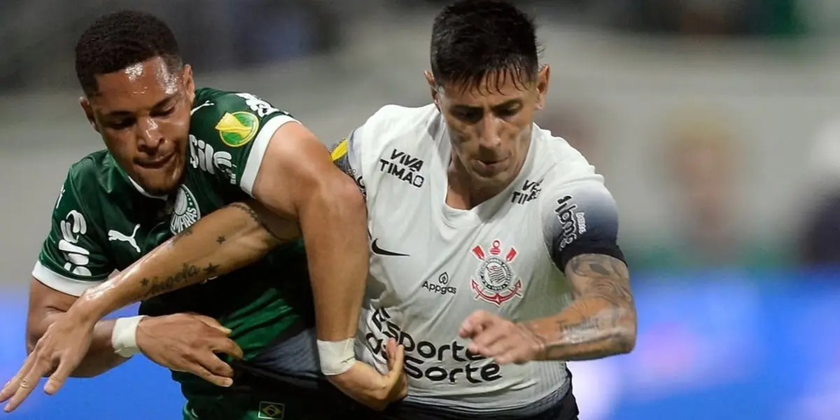 Vitor Roque, atacante do Palmeiras, e Fabrizio Angileri, lateral-esquerdo do Corinthians. Foto: Instagram