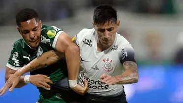 Vitor Roque, atacante do Palmeiras, e Fabrizio Angileri, lateral-esquerdo do Corinthians. Foto: Instagram