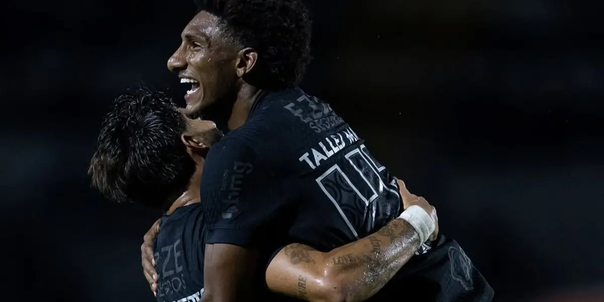 Yuri Alberto e Talles Magno em comemoração de um gol. Foto: Instagram