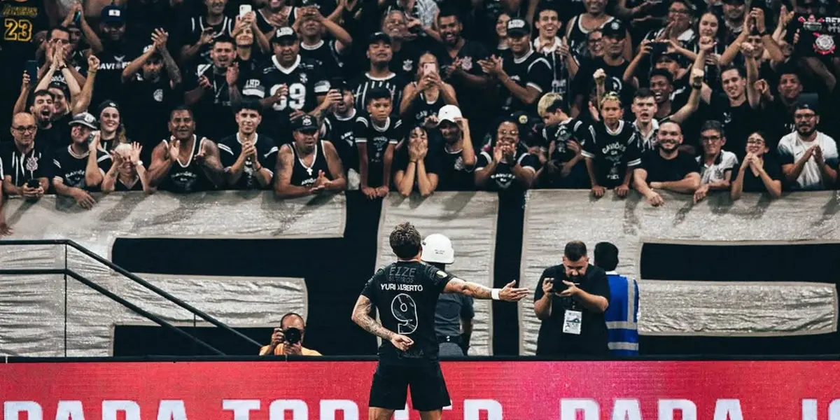 Yuri Alberto em frente à torcida do Corinthians. Foto: Instagram